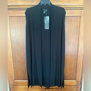 Soft Works Sleeveless Black Jersey Open Cardigan M